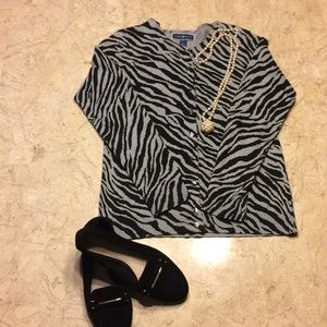 Women’s animal print  cardigan with button front